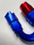 -06 to 5/16" factory SAE quick disconnect female 90 degree - Red/blue