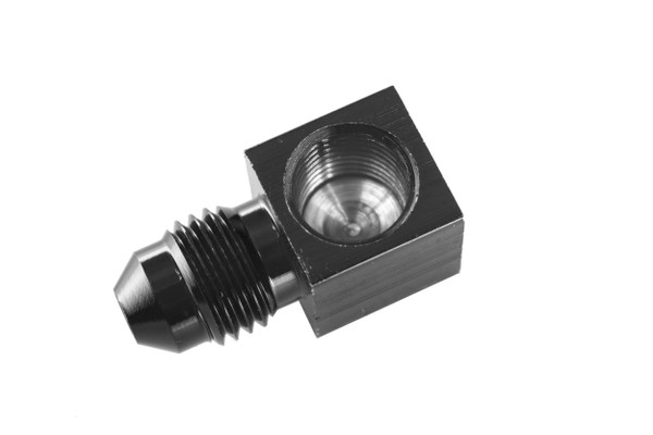 -03 AN male to 1/8" NPT female gauge adapter, 90 degree