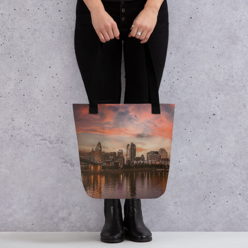 Cincinnati Skyline Sunset - Tote bag