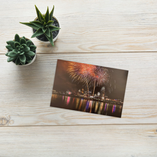 Fireworks above Great American Ball Park - Greeting card