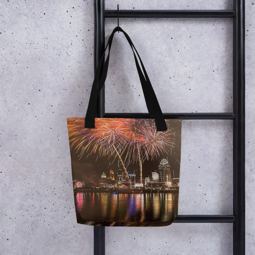 Fireworks Above Great American Ballpark - Tote bag