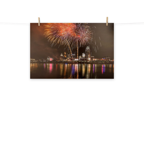 Fireworks Above Great American Ballpark - Matte Print