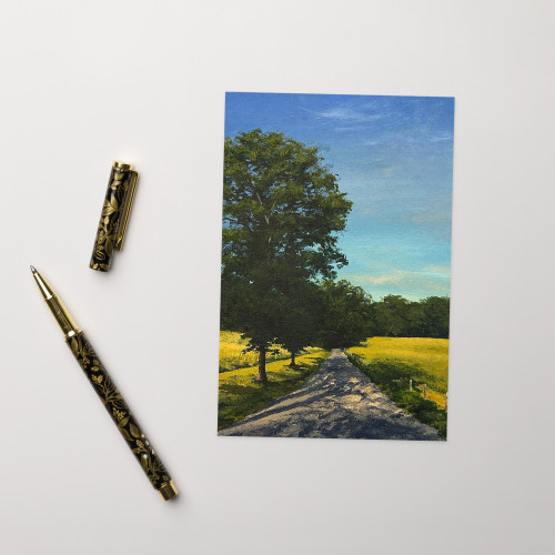 The Road Through Golden Fields - Greeting card