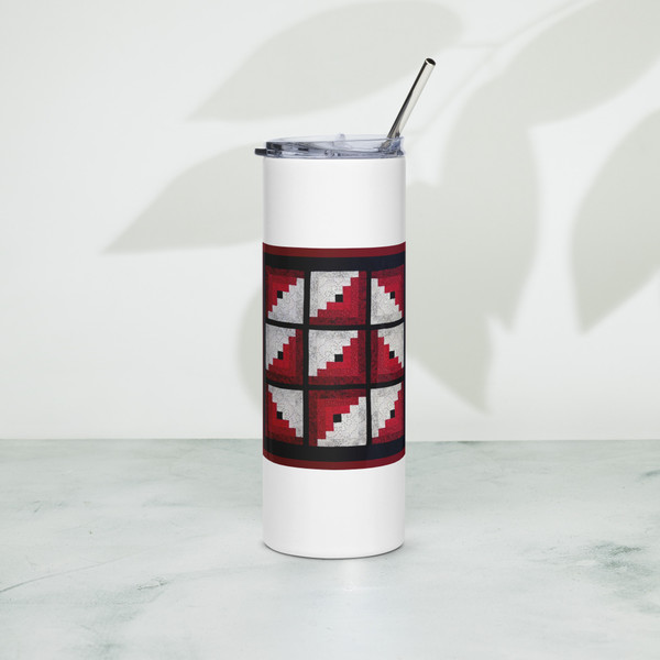Gray Clouds, Red Hills - Stainless steel tumbler