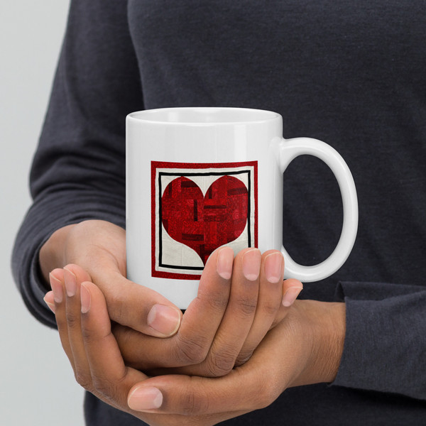 My Pieced Heart - White glossy mug