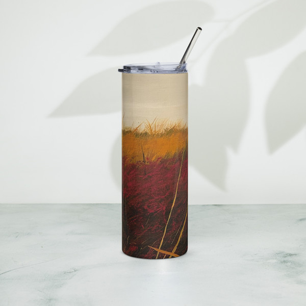 Field of Red and Gold - Stainless steel tumbler