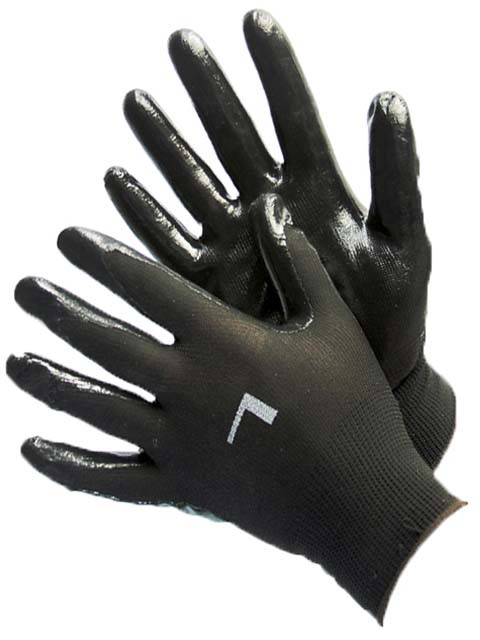 Poly Shell 50-8839PBK - BLACK POLYESTER SHELL W/ BLACK NITRILE COATING NYLON ...