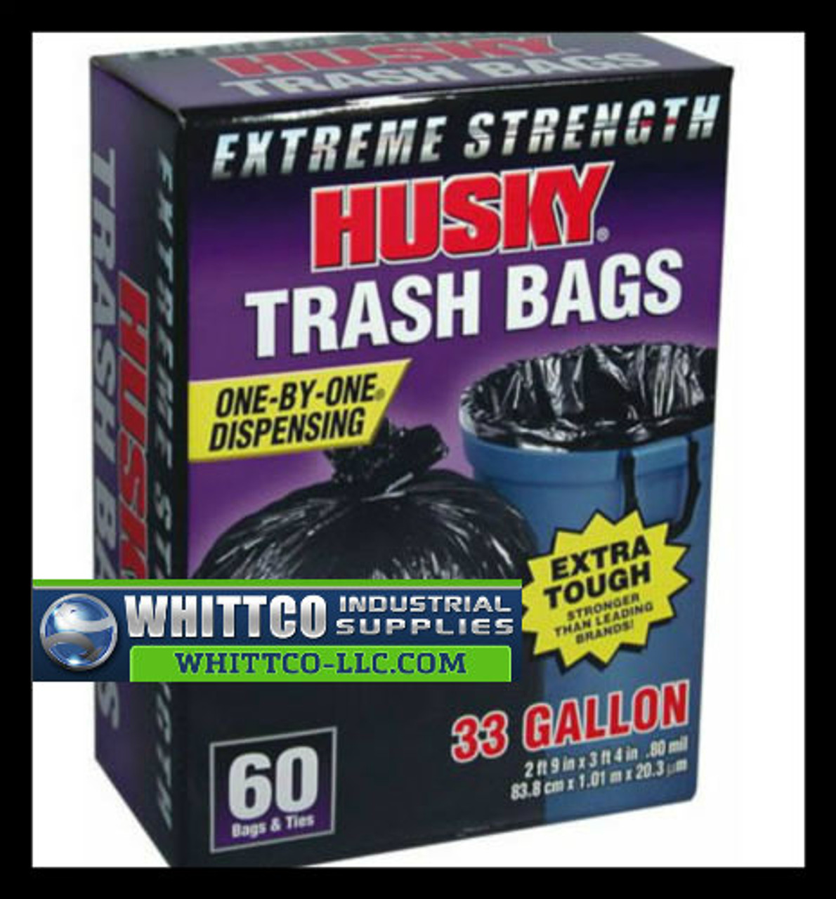 Husky Trash BagsHK33WC060B Black 33 Gallon