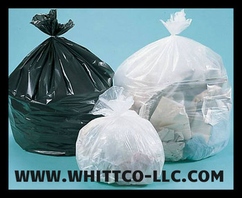 L32389CF trash bags clear and black can liners WHITTCO Industrial supplies