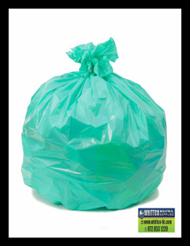 PC47180GN GREEN 43x47 1.6 mil can liners 100 bags SH duty Environmentally Preferred Can Liners