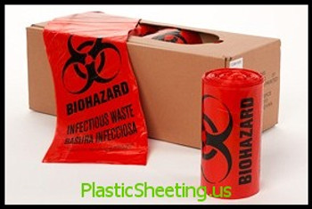 Healthcare Liners - Biohazard, Infectious Waste 33x39x0013, 20Bags/Roll 10Rolls 200Bags/Case, LLD Infect/Bio Liners Red Coreless  #5867  Item No./SKU