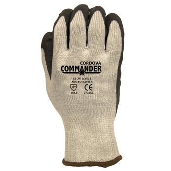 3732L COMMANDER 10-GAUGE  HPPE/GLASS/STEEL SHELL  BLACK FOAM NITRILE PALM COATING  ANSI CUT LEVEL 5 Cordova Safety Products