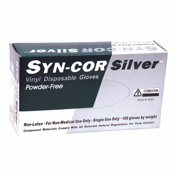 4062S SYN-COR SILVER VINYL  INDUSTRIAL GRADE  POWDER FREE Cordova Safety Products