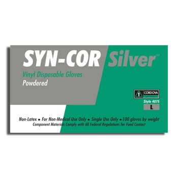 4075L SYN-COR SILVER VINYL  INDUSTRIAL GRADE  POWDERED Cordova Safety Products