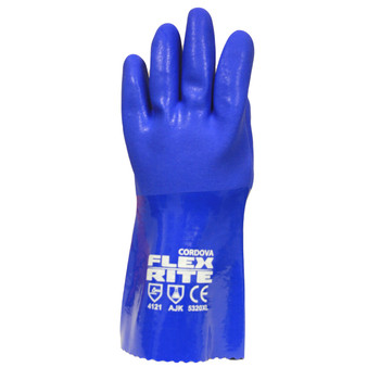 5320XL FLEX-RITE BLUE PVC  TEXTURED FINISH  SEAMLESS MACHINE KNIT LINED  12-INCH Cordova Safety Products