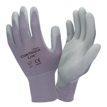 6895GS COR-TOUCH LITE PREMIUM  15-GAUGE  GRAY NYLON SHELL  GRAY POLYURETHANE PALM COATING Cordova Safety Products