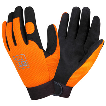 77071 PIT PRO ACTIVITY GLOVE  BLACK SYNTHETIC LEATHER PALM  ORANGE SPANDEX BACK  HOOK & LOOP CLOSURE  LARGE Cordova Safety Products