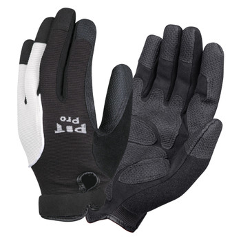 77671 PIT PRO ACTIVITY GLOVE  BLACK SYNTHETIC LEATHER PALM  BLACK/WHITE SPANDEX BACK  HOOK & LOOP CLOSURE  LARGE Cordova Safety Products