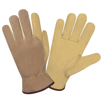 8825M SELECT GRAIN PIGSKIN DRIVER  UNLINED  BROWN SPLIT PIGSKIN BACK  SEAMLESS FOREFINGER  SHIRRED ELASTIC BACK  KEYSTONE THUMB Cordova Safety Products