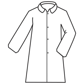 MPLAB1003XL DEFENDER II  WHITE MICROPOROUS LABCOAT WITH 4-SNAP FRONT & COLLAR  NO POCKETS  OPEN WRISTS Cordova Safety Products