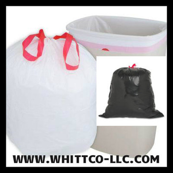 DT55GALN Drawstring -drawtuff trash bags - can liners - WHITTCO Industrial supplies