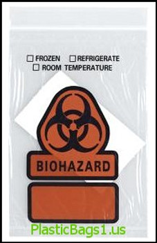 B101 Biohazard Printed 3 Wall With Absorbent Pad 8x10 RD Plastics