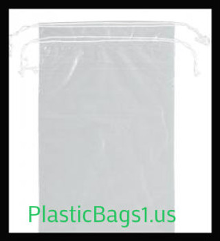G104 Clear Double Drawstring Bags 10x14 RD Plastics