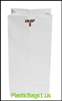 G304 White Paper Bags 6.5x4x12.5(8b) RD Plastics