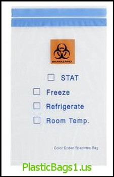 Q607 BLUE Color Coded Top Biohazard Printed 3 Wall 6x9 RD Plastics