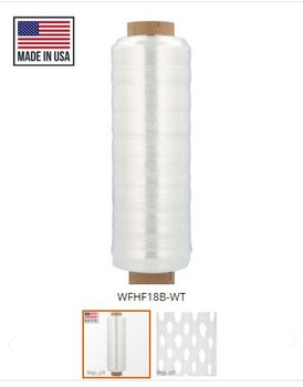 WFHF18B-WT 17 x 1500 Hand Vented Stretch stiff film with large holes 4 rolls per case 48cs plt