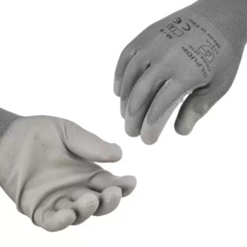 GLPUDP-M Polyurethane Dipped Gloves over Grey Polyester 13g-M 20 Dz pair MSTR