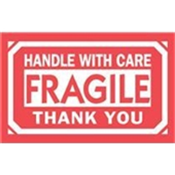 LABDL1250 Fragile Labels #DL1250 3 x 5" Fragi
