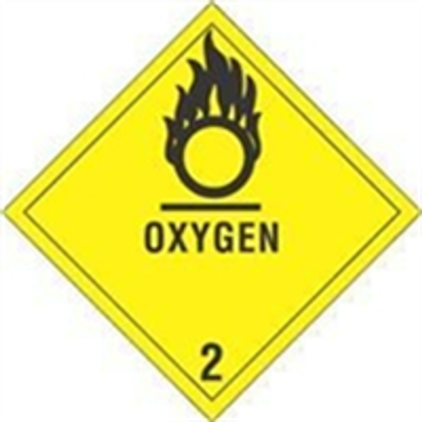LABDL5080 D.O.T / Hazard Class Labels #DL5080 4 x 4" Oxyge