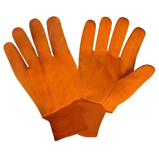 2800CD HI-VIS ORANGE DOUBLE PALM  POLYESTER/COTTON CORDED CANVAS  ORANGE KNIT WRIST Cordova Safety Products