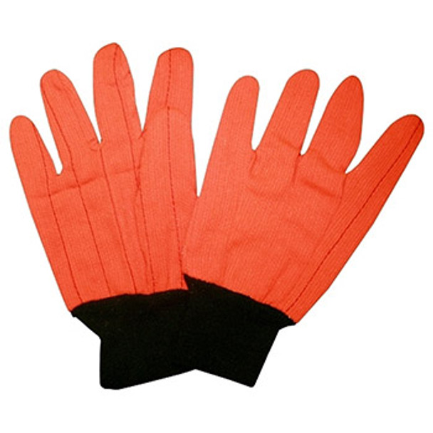 2806CDB HI-VIS ORANGE DOUBLE PALM  POLYESTER/COTTON CORDED CANVAS  BLACK KNIT WRIST Cordova Safety Products