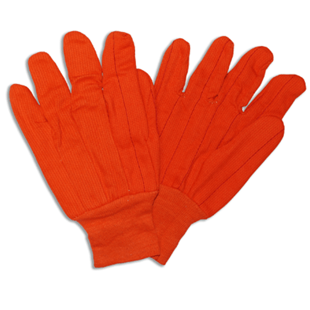 2840CD HI-VIS ORANGE DOUBLE PALM  100% COTTON CORDED CANVAS  ORANGE KNIT WRIST Cordova Safety Products