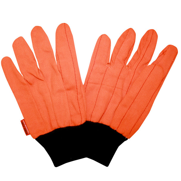 2880CDBFR HI-VIS ORANGE DOUBLE PALM  LIMITED FR  POLYESTER/COTTON CORDED CANVAS  FR BLACK KNIT WRIST Cordova Safety Products