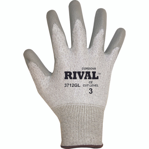 3712GS RIVAL LIGHT GRAY 13-GAUGE HPPE SHELL  GRAY POLYURETHANE PALM COATING Cordova Safety Products