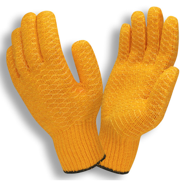 3900S ORANGE SYNTHETIC MACHINE KNIT  SOFT PVC CRISS-CROSS COATING Cordova Safety Products