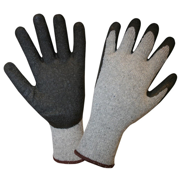 3885L 10-GAUGE  GRAY RECYCLED FIBER SHELL  BLACK LATEX PALM COATING Cordova Safety Products