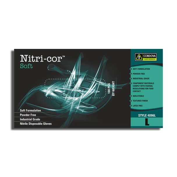 4096S NITRI-COR SOFT NITRILE  INDUSTRIAL GRADE  POWDER-FREE  3-MIL Cordova Safety Products