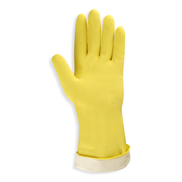 4250R YELLOW FLOCK-LINED LATEX  ROLLED CUFF  MEDIUM WEIGHT Cordova Safety Products
