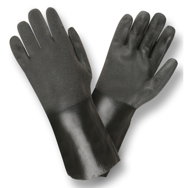 5114SJ BLACK DOUBLE DIPPED  SANDPAPER GRIP  JERSEY LINED  14-INCH Cordova Safety Products