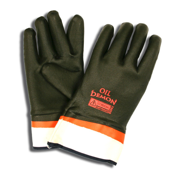 5300J OIL DEMON BLACK/ORANGE DOUBLE DIPPED PVC  SANDY FINISH  JERSEY LINED  SAFETY CUFF Cordova Safety Products