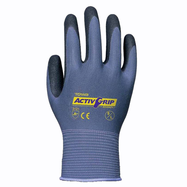 AG581XL TOWA® ACTIVGRIP ADVANCE 13-GAUGE  GRAY NYLON SHELL  BLACK MICROFINISH® NITRILE PALM COATING Cordova Safety Products