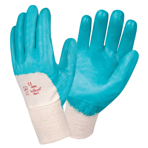 6990L BRAWLER LITE PREMIUM DIPPED NITRILE  ULTRA-LIGHT PALM COATED  INTERLOCK LINED  KNIT WRIST  SANITIZED® Cordova Safety Products