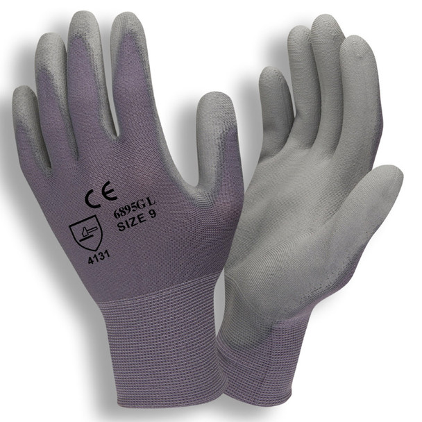 6895CGM STANDARD  13-GAUGE  GRAY NYLON SHELL  GRAY POLYURETHANE PALM COATING Cordova Safety Products