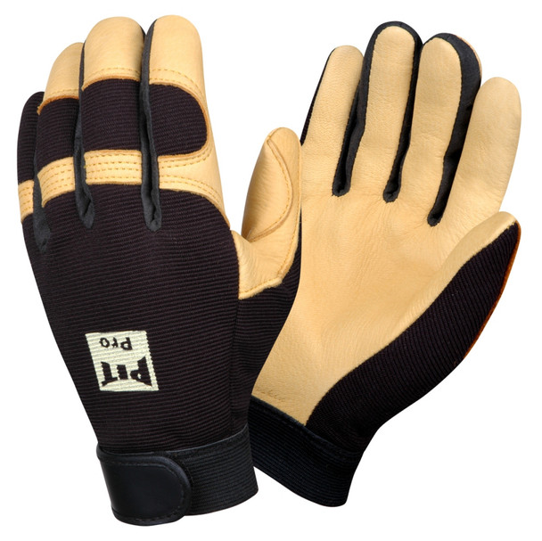 77271 PIT PRO ACTIVITY GLOVE  DEERSKIN LEATHER PALM  BLACK SPANDEX BACK  HOOK & LOOP CLOSURE  LARGE Cordova Safety Products