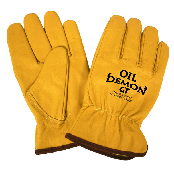 8586KM OIL DEMON GT  PREMIUM OIL-RESISTANT GRAIN GOATSKIN DRIVER  KEVLAR®/GLASS FABRIC LINED  KEYSTONE THUMB  ANSI CUT LEVEL 3 Cordova Safety Products