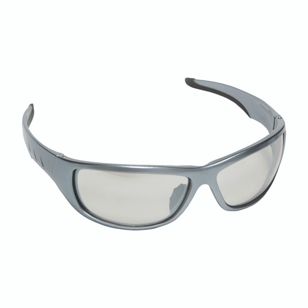 E03S50 AGGRESSOR DARK SILVER FRAME  INDOOR/OUTDOOR LENS  TPR NOSE PIECE & TEMPLES Cordova Safety Products